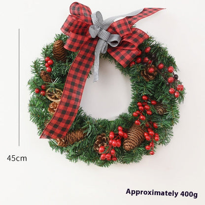 Christmas garland bow door hanging for festive window and Christmas decorations