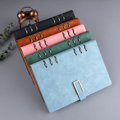 A5 loose-leaf removable notebook notepad for business office meetings, spiral-bound pages and pen holder