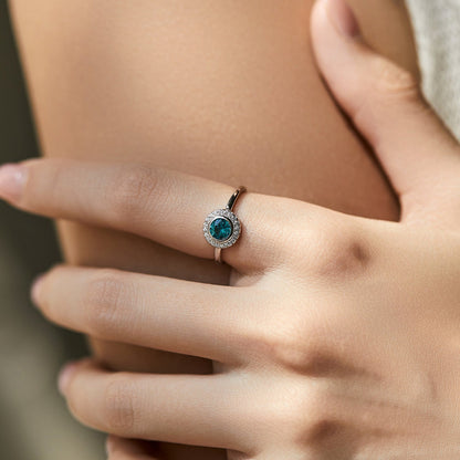 Women's S925 silver French-style elegant diamond-encrusted ring by My Store