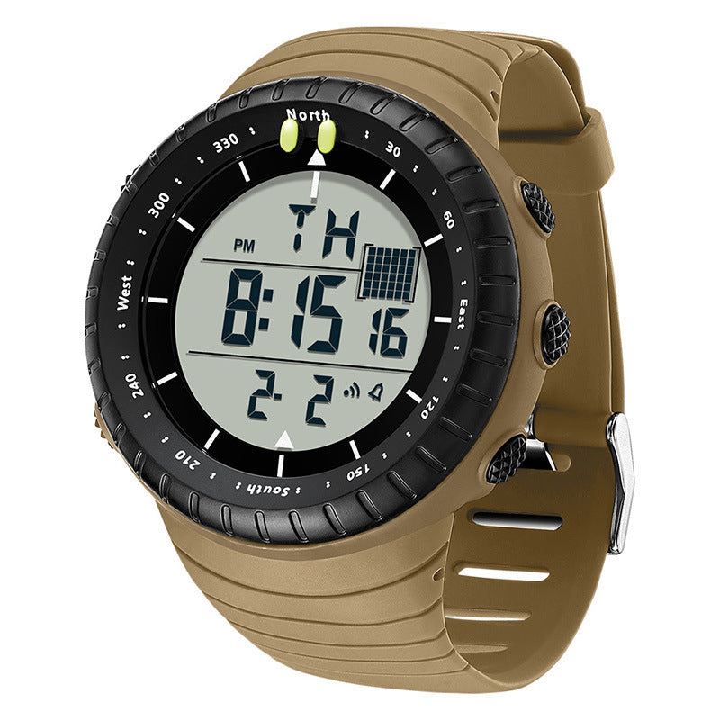 Creative large-dial multi-function waterproof luminous watch with black strap and bold display