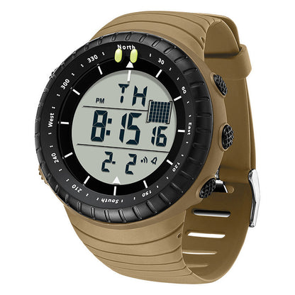 Creative large-dial multi-function waterproof luminous watch with black strap and bold display