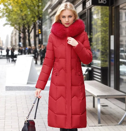 Elegant Fur-Collar Winter Jacket