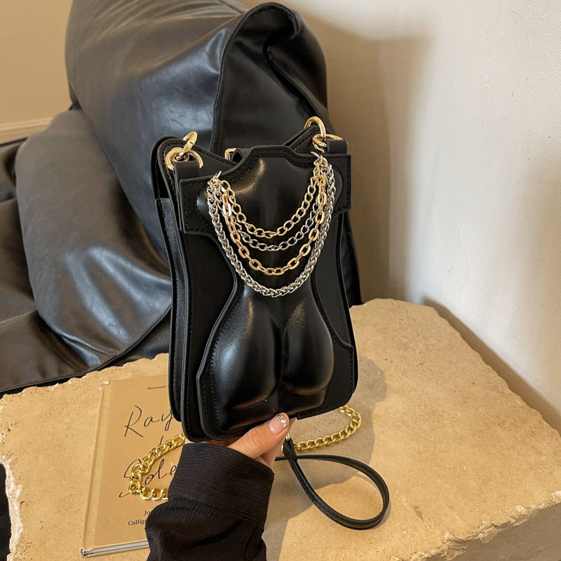 Personalized western-style small square shoulder bag with a compact design and adjustable strap