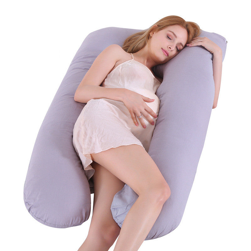 U-shaped summer sleeping support maternity pillow in breathable ice silk for pregnant women