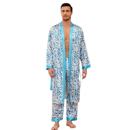 Men's fall thin long sleeve pajamas in a lightweight, comfortable design