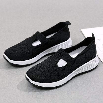 BACKUPMYFILESNOW CoolMesh EasyWear Shoes in black and blue with breathable mesh design and comfortable slip-on style.