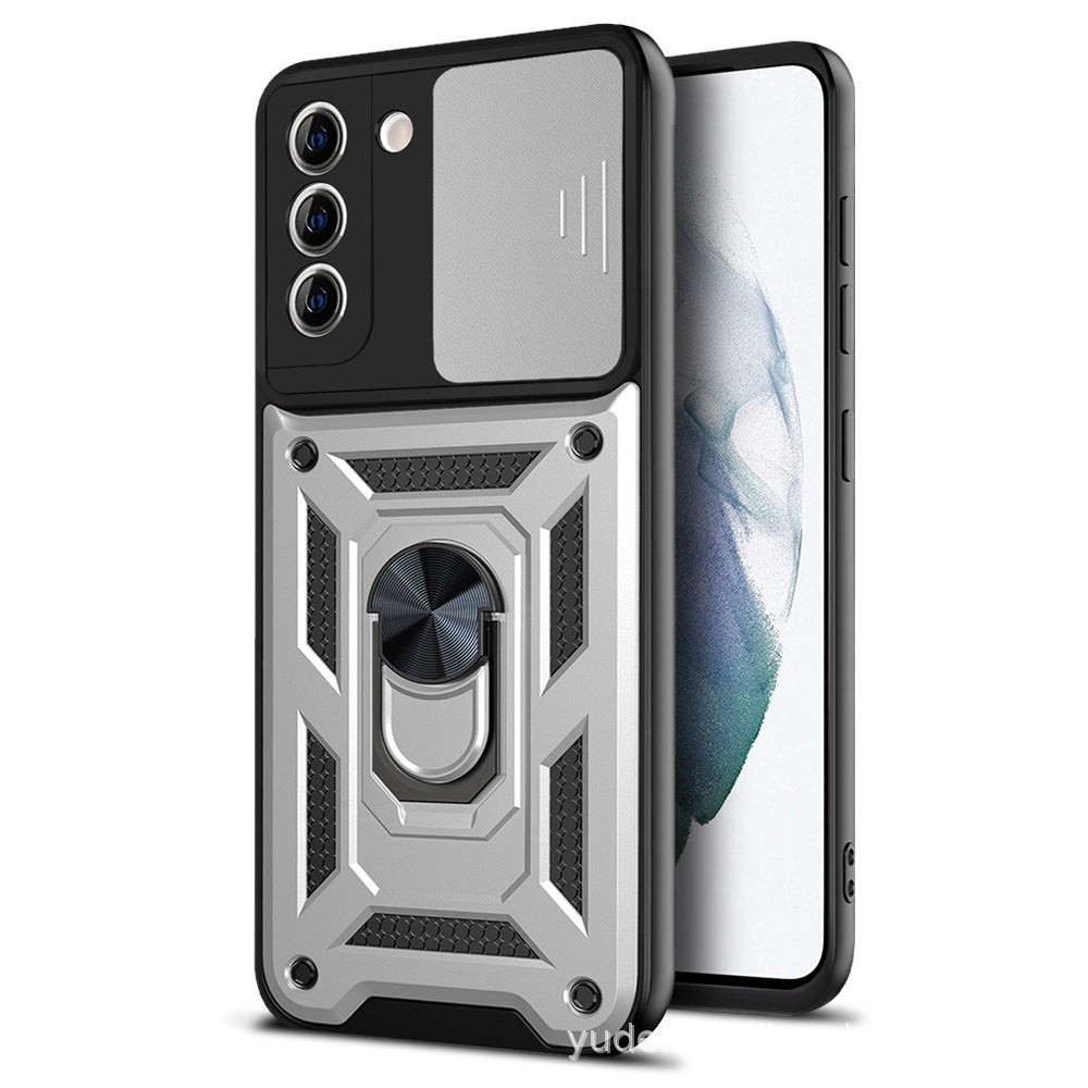 Push Window Protective Cover Ring Magnetic Armour Bracket Mobile Phone Case