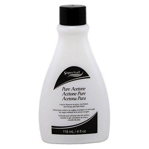 Pasteur Pharmacy Super Nail Pure Acetone Nail Polish Remover in 4 oz bottle, clear liquid for removing nail polish.