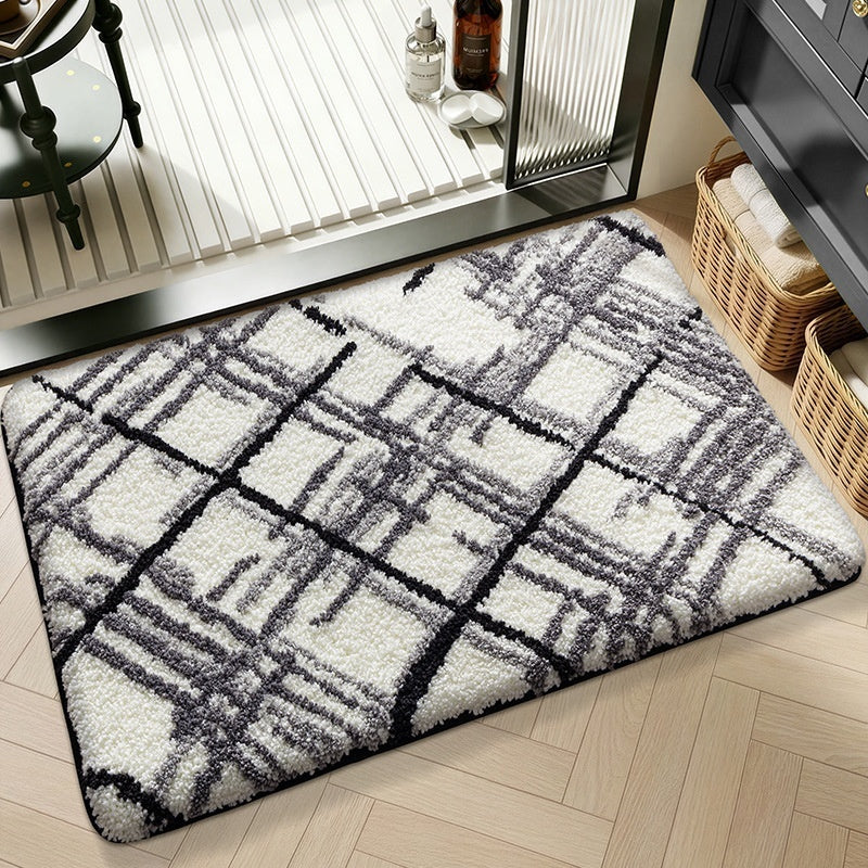 Water-absorbent non-slip geometric lattice floor mat with textured pattern my store