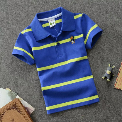 CUHK Children's Cotton Striped Polo Shirt