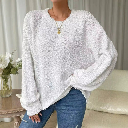 Women's casual crew-neck long-sleeve top by My Store on a clean background
