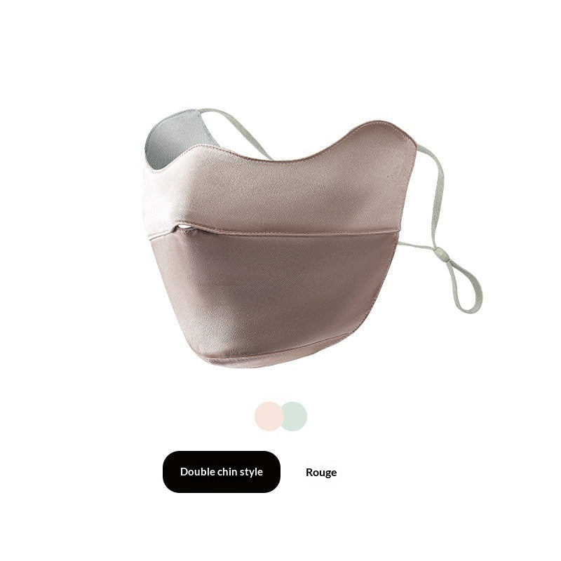Silk sun-protective UV-blocking breathable face mask in a lightweight, full-coverage design