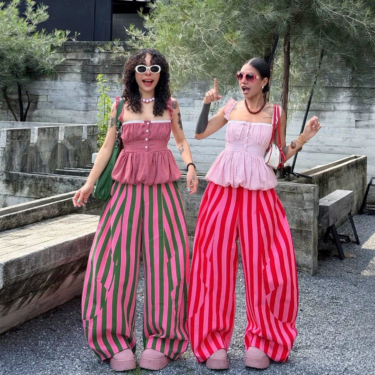 Women's loose-fitting high-waisted wide-leg pants by My Store