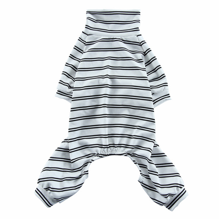 Striped summer dog pajamas, thin lightweight home clothes for dogs