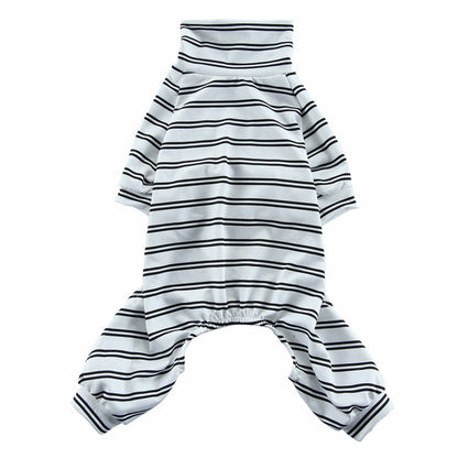 Striped summer dog pajamas, thin lightweight home clothes for dogs