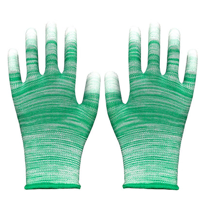 Colored nylon PU-coated labor protection safety gloves in assorted colors