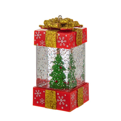 Christmas decorations crystal ball Christmas gift box lights in a festive illuminated display