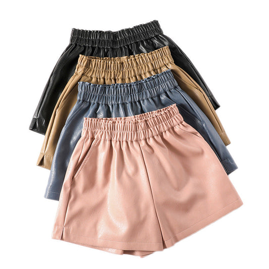 Women's new spring/autumn high-waisted shorts, front view in a casual style