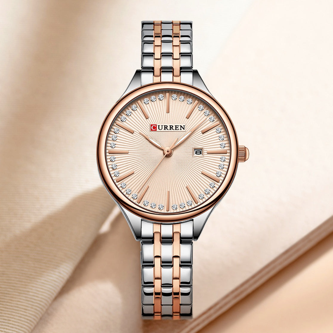 Women's waterproof simple bar-clasp watch with minimalist design