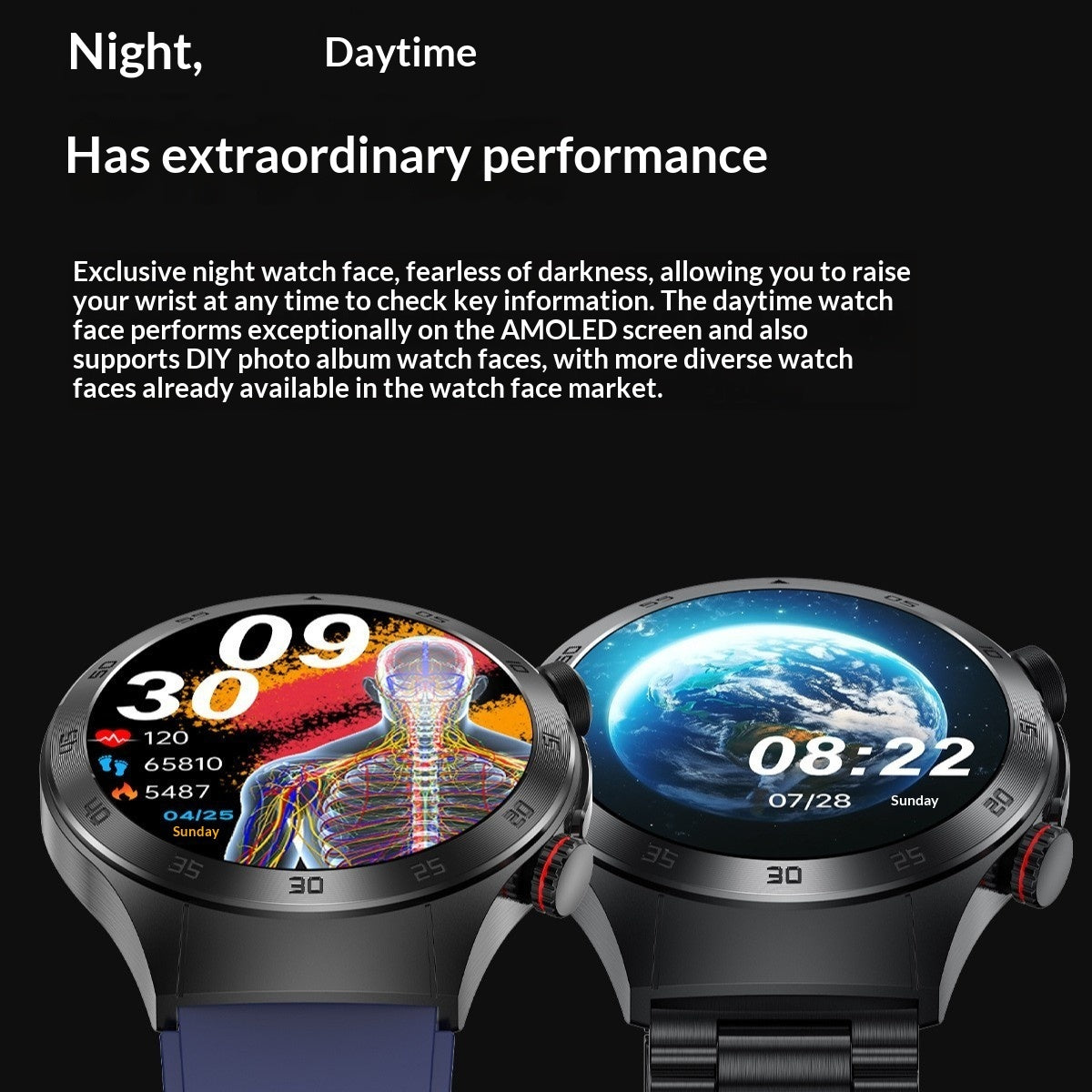 Sports Bluetooth call long-lasting smart watch with digital display and adjustable wristband