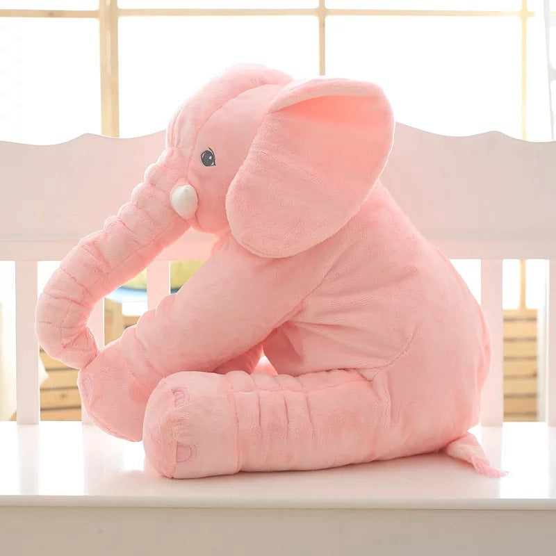 Soft comfort elephant plush toy in leather shell, designed as a sleeping baby pillow child companion