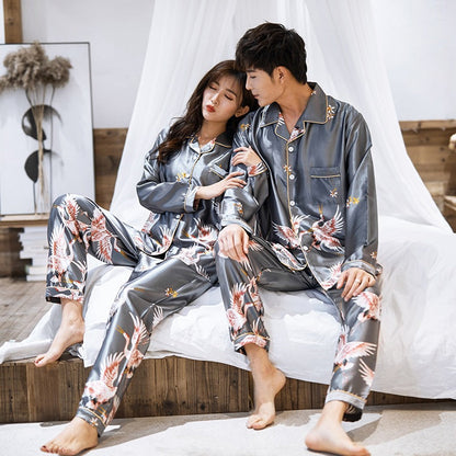 Unisex casual cardigan long-sleeve pajama set in a relaxed style