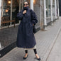Women’s mid-length loose windbreaker jacket by BACKUPMYFILESNOW.COM®, lightweight and thin for casual outdoor wear.