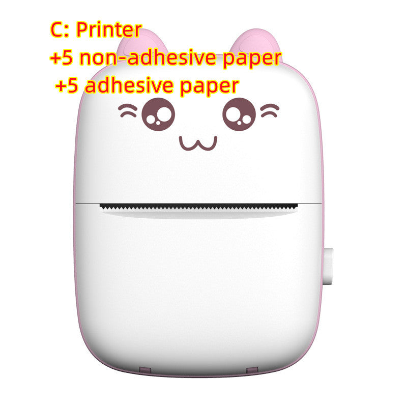 Portable mini Bluetooth WiFi printer for mobile phone photos, notes, labels, and student error printing