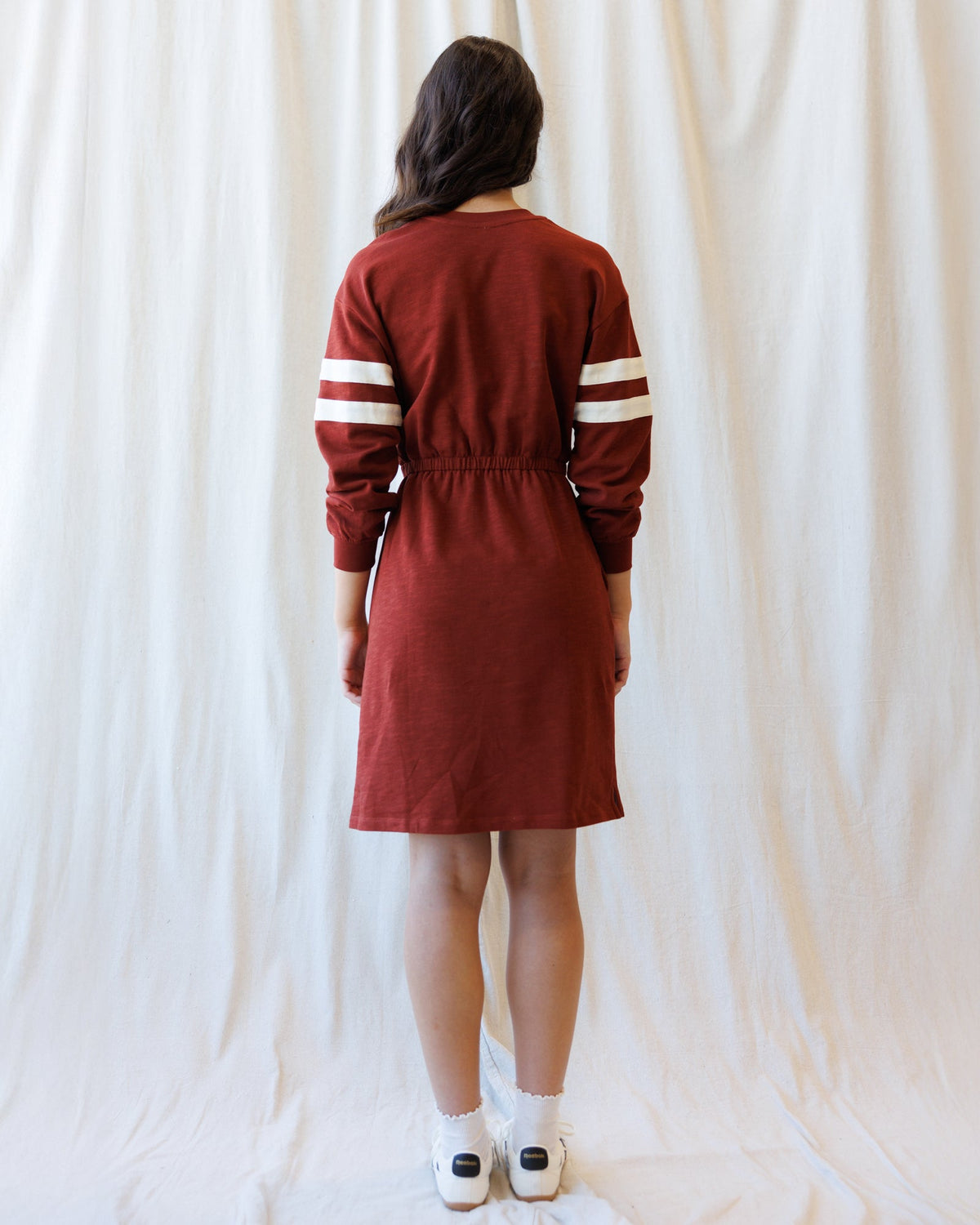 Downeast Campus Dress featuring a stylish, comfortable design with a floral pattern and short sleeves, perfect for casual wear.