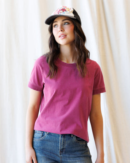 Downeast Your Favorite Tee, casual tops, soft fabric, in a neutral color, displayed on a hanger.