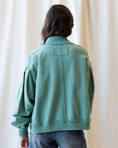 Downeast Campus Cardi coat, stylish outerwear with a cozy fit, shown in a front view with detailed fabric texture.