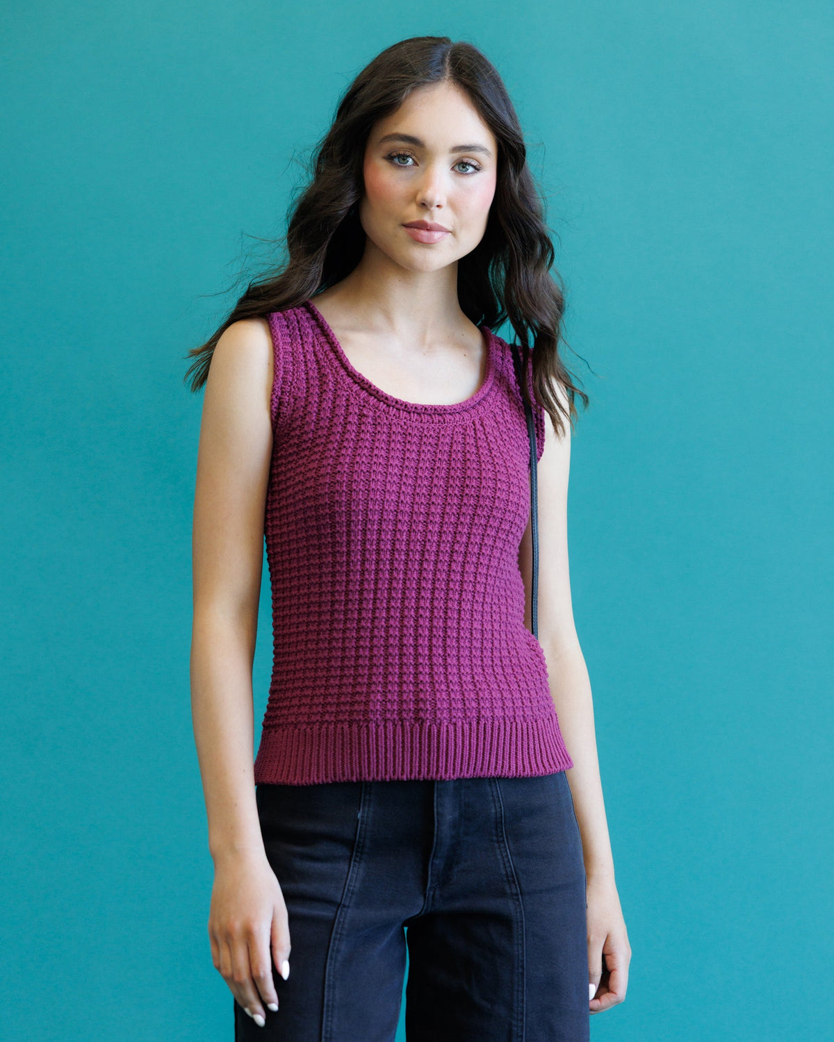 Downeast Invested vest sweater in a cozy knit, featuring a classic design and neutral color, perfect for layering and casual wear.