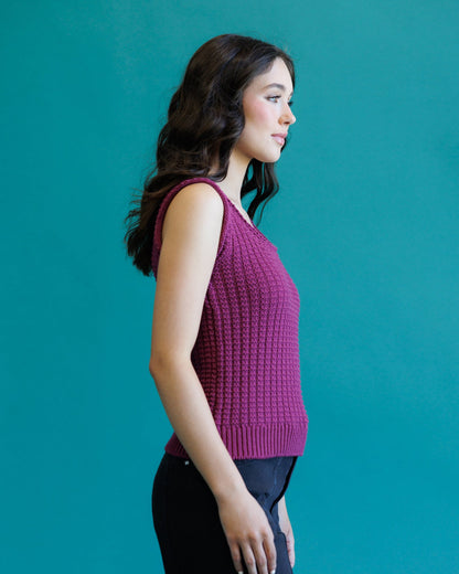 Downeast Invested Vest sweater in cozy knit fabric, featuring a stylish design with a front zipper and collar detail.