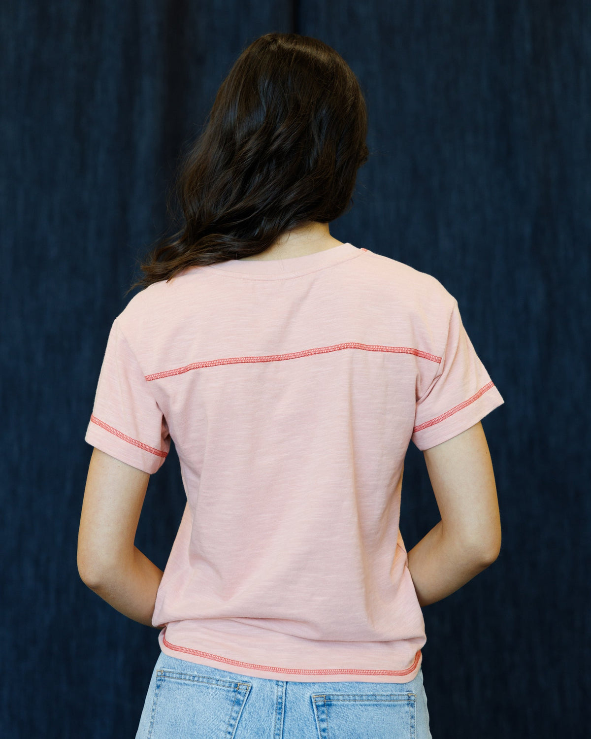 Downeast cheer section tee, casual tops with cheer-inspired design, featuring a comfortable fit and vibrant colors.