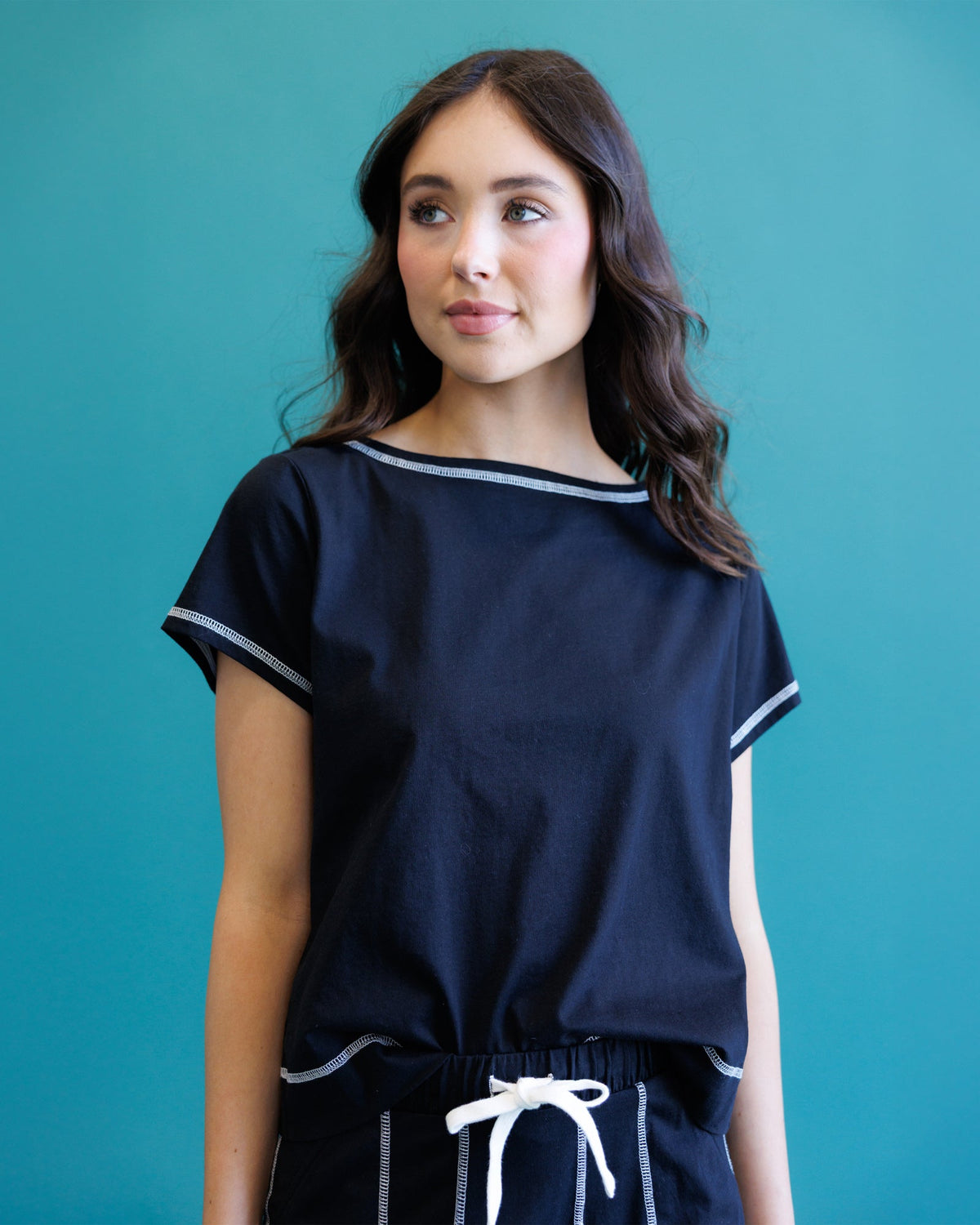Downeast Major Score Top in vibrant fabric, featuring a stylish neckline and long sleeves, perfect for casual wear.