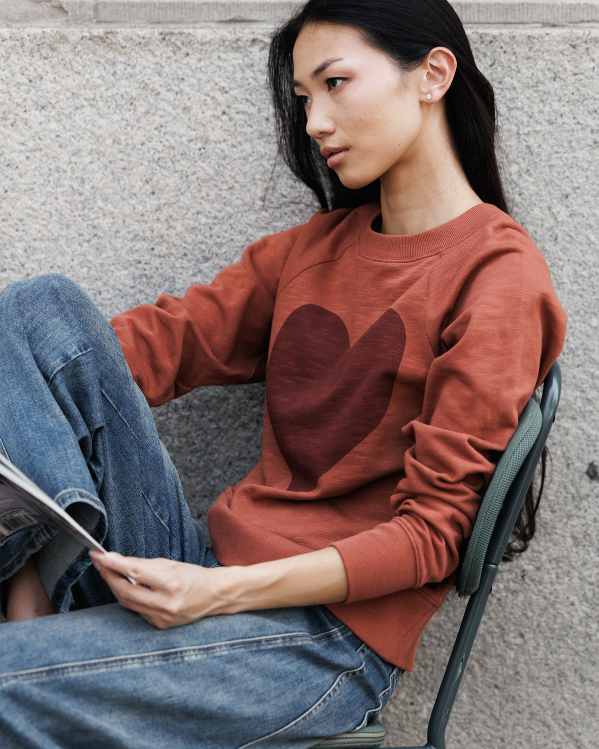 Downeast Old School Crew top in cozy, casual style, featuring a relaxed fit and classic design, ideal for everyday wear.