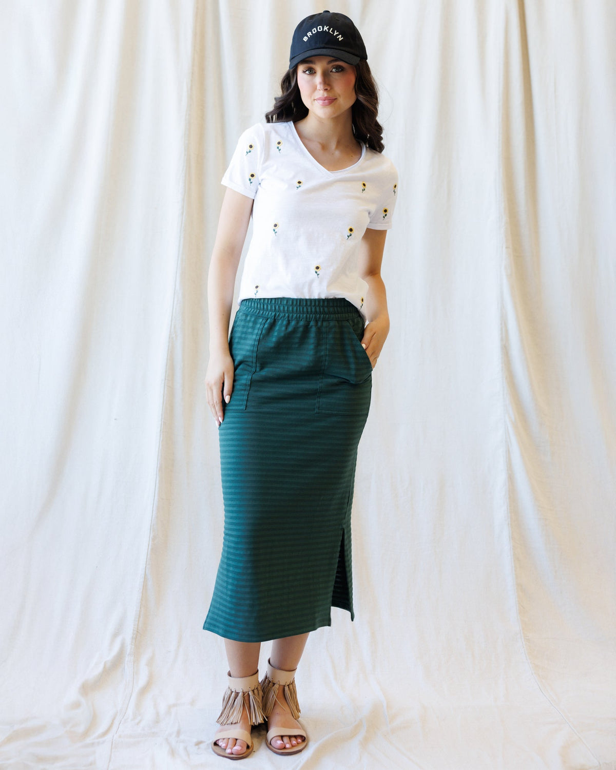 Downeast Du Jour skirt featuring a stylish, lightweight design with a comfortable fit and feminine silhouette.