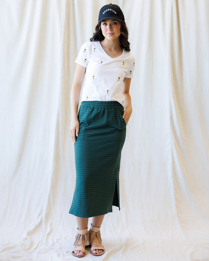 Downeast Du Jour skirt featuring a stylish, lightweight design with a comfortable fit and feminine silhouette.