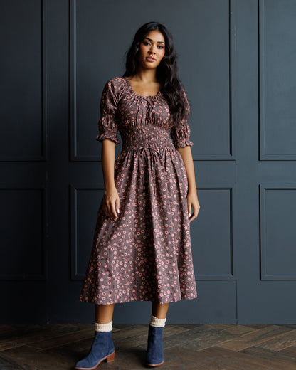 Downeast Long Way Home Dress featuring a flowing silhouette and casual style, shown in a light fabric with a relaxed fit.