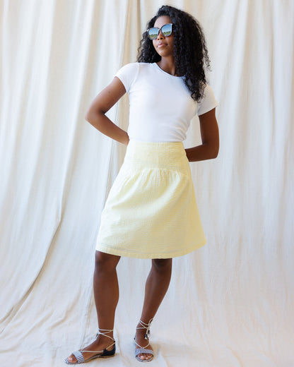 Downeast Off The Clock skirt featuring a stylish design, shown in the image with a flattering fit and modern fabric.