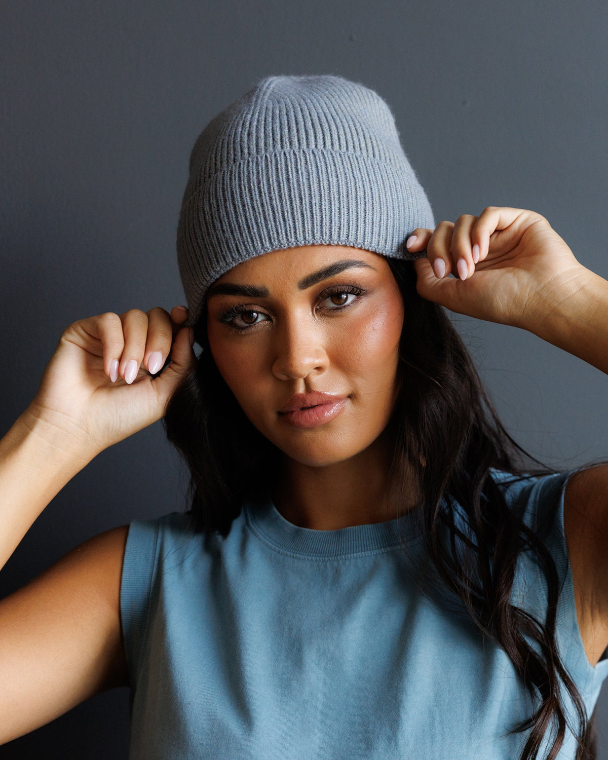 Downeast Alpine Beanie hat in cozy knit fabric, featuring a folded cuff and neutral color for winter warmth and style.