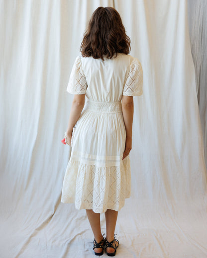 Downeast Icon Demi Lace Dress featuring intricate lace details and a flattering silhouette, perfect for elegant occasions.