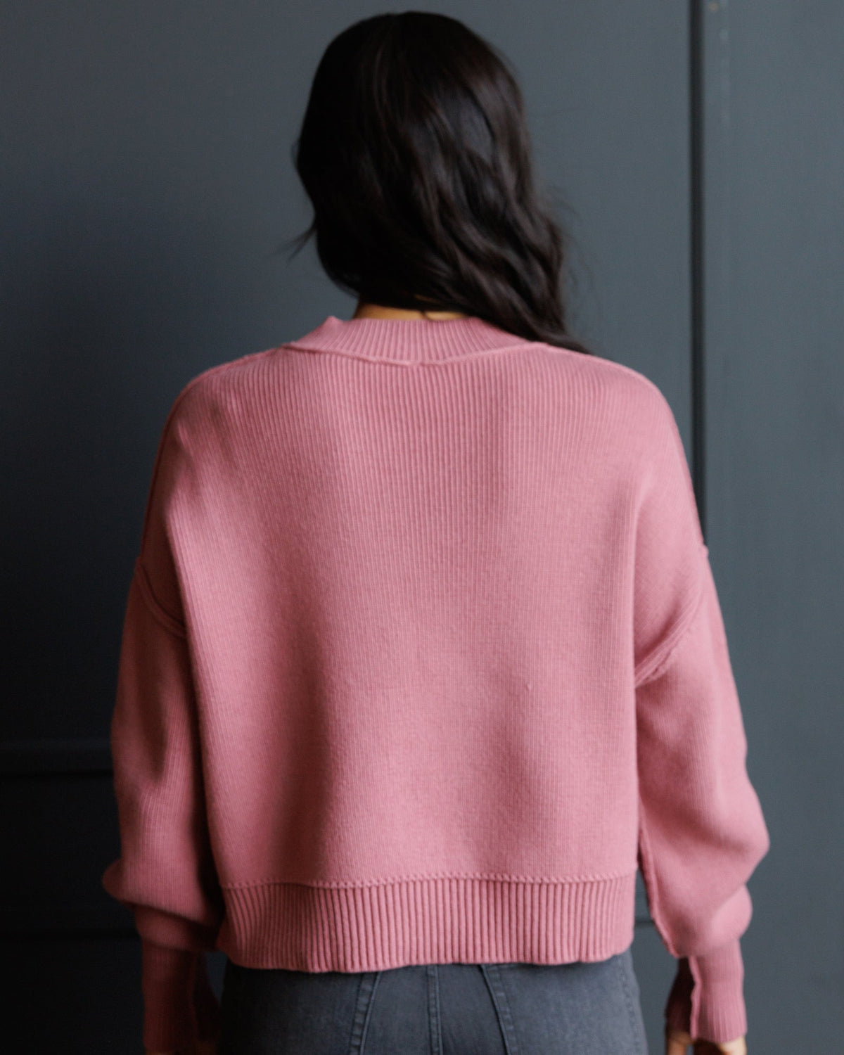 Downeast sweater in soft knit fabric, featuring a cozy design with a round neckline and long sleeves, perfect for casual wear.