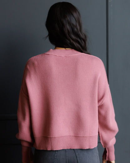 Downeast sweater in soft knit fabric, featuring a cozy design with a round neckline and long sleeves, perfect for casual wear.
