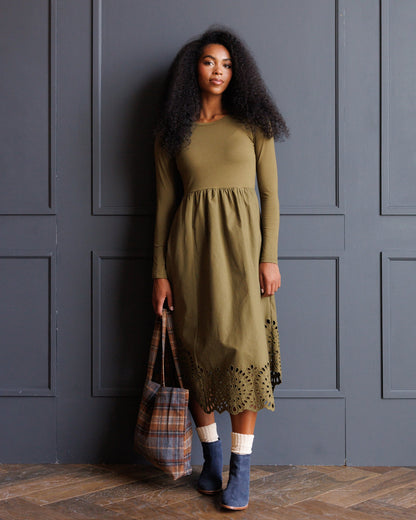 Downeast embroidered hybrid dress with intricate floral embroidery, lightweight fabric, and a stylish, versatile design for casual wear.