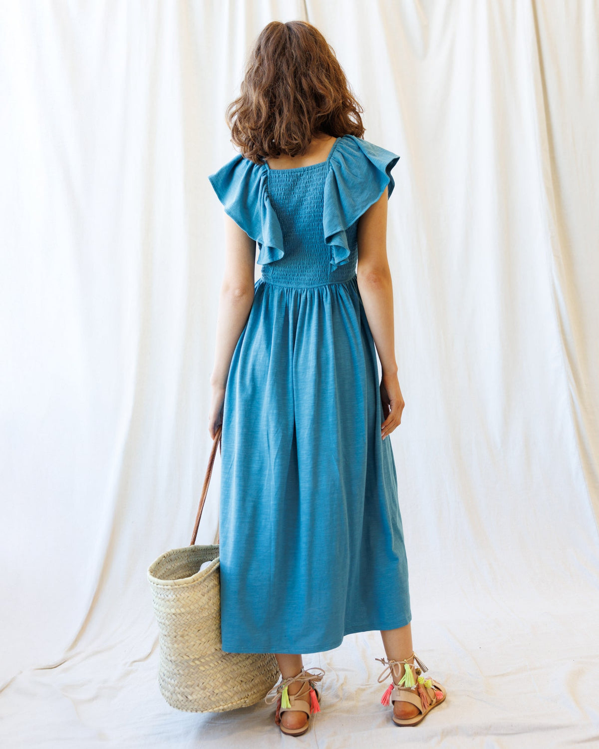 Downeast Sol Mate Dress in lightweight fabric, featuring a flowy silhouette and floral pattern, perfect for casual or summer wear.
