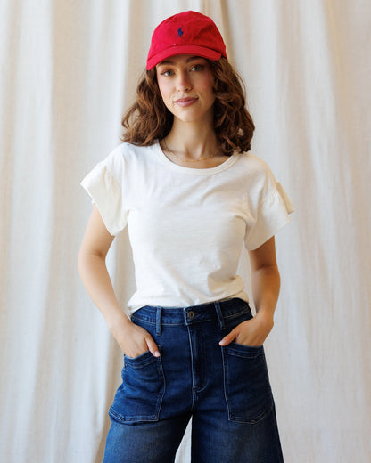 Downeast Charisma Tee, stylish women's top in soft fabric, featuring a comfortable fit and classic design.