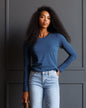 Downeast Essential Long Sleeve Tee in soft fabric, featuring a classic fit and crew neckline, displayed on a neutral background.
