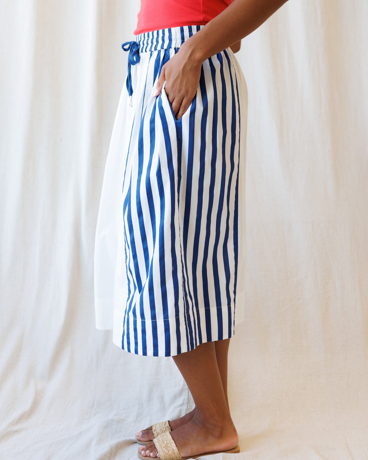 Downeast Sail Away skirt featuring a flowy, nautical-inspired design with a comfortable waistband and stylish pattern.