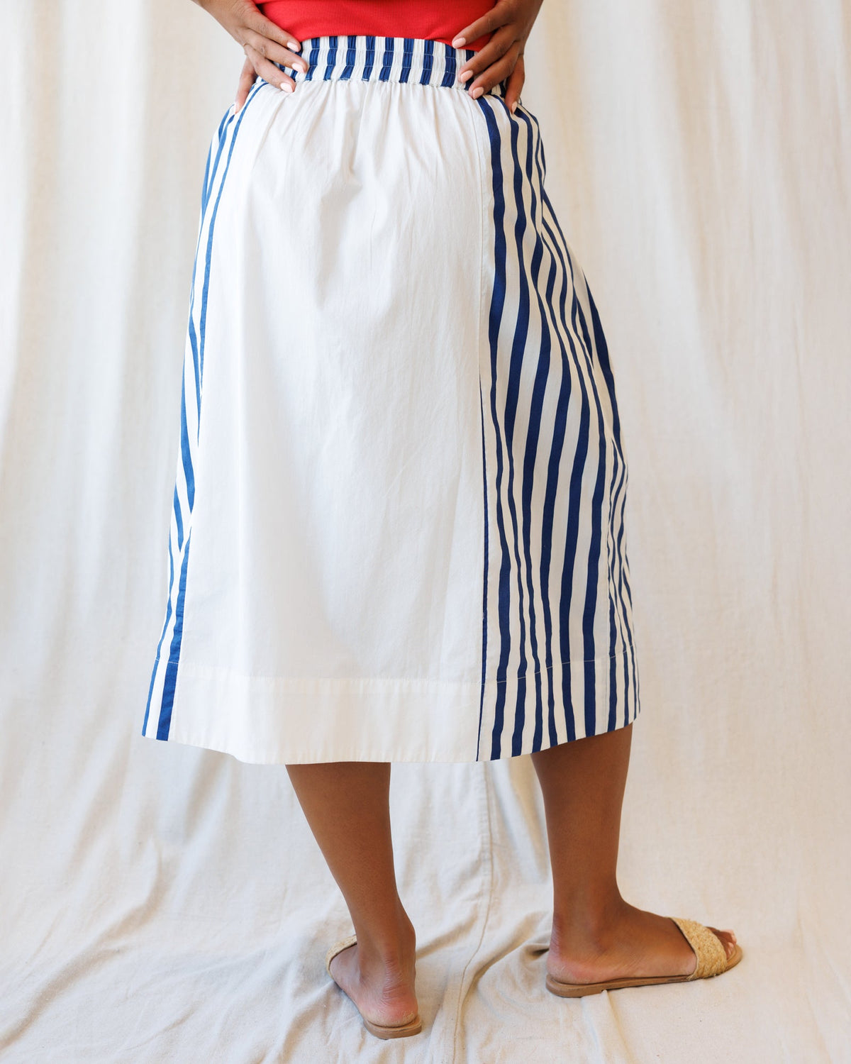 Downeast Sail Away skirt in lightweight fabric, featuring a nautical-inspired pattern and a comfortable, flowy design.